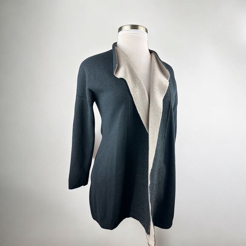 MM LaFleur O'Keeffe Sweater Cardigan Wool Silk Cashmere Duster XL *MISSING BELT* - Picture 3 of 16
